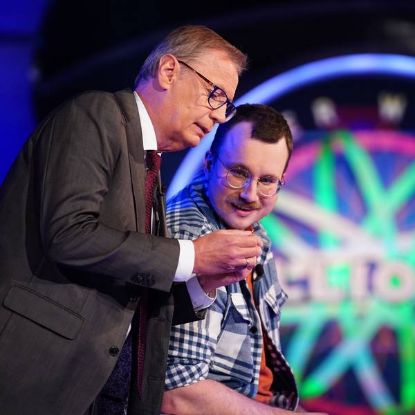 Moderator Günther Jauch mit Konrad Krug aus Berlin