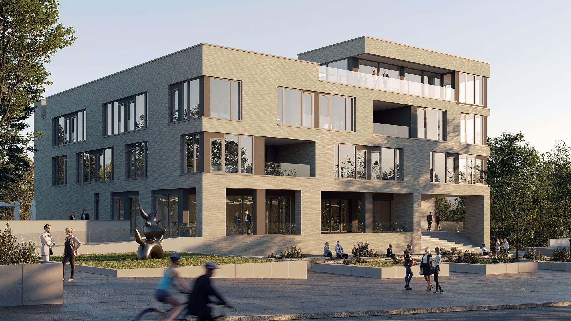 Eine Visualisierung der neuen Isotec-Zentrale mit Flachdach.