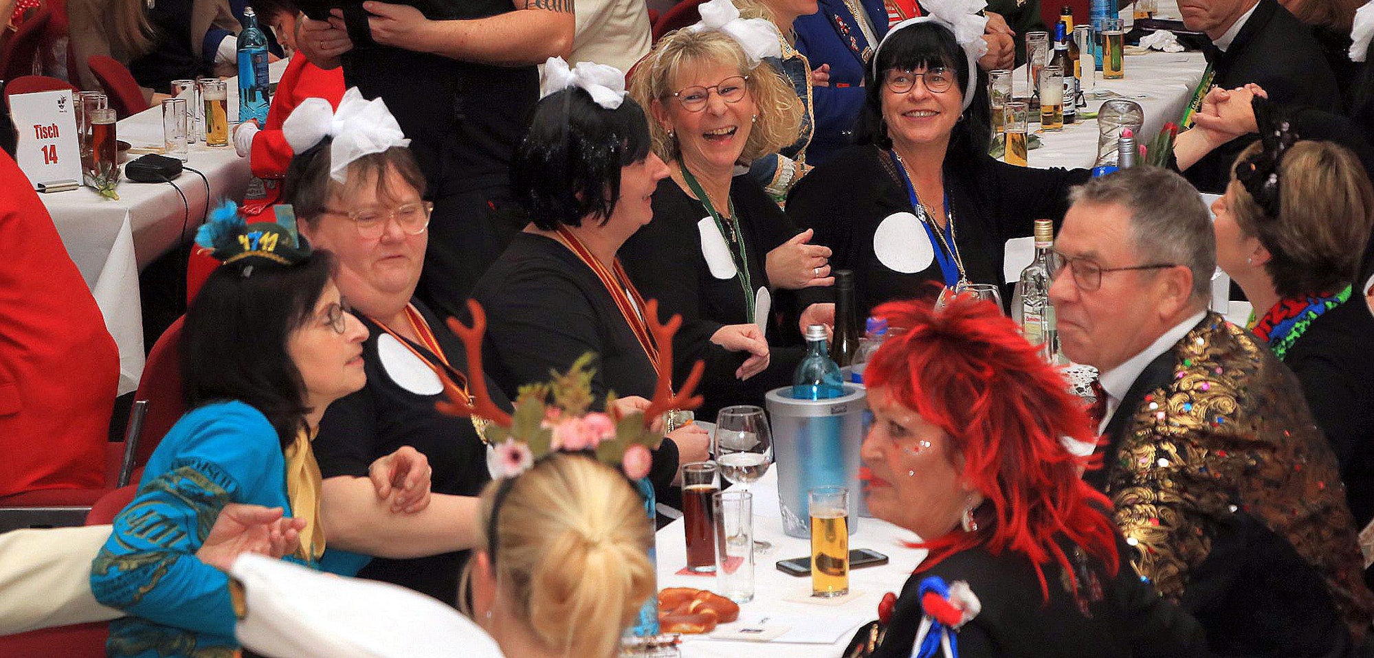 Gutgelaunt und buntkostümiert verfolgten die Gäste das Sitzungsprogramm.