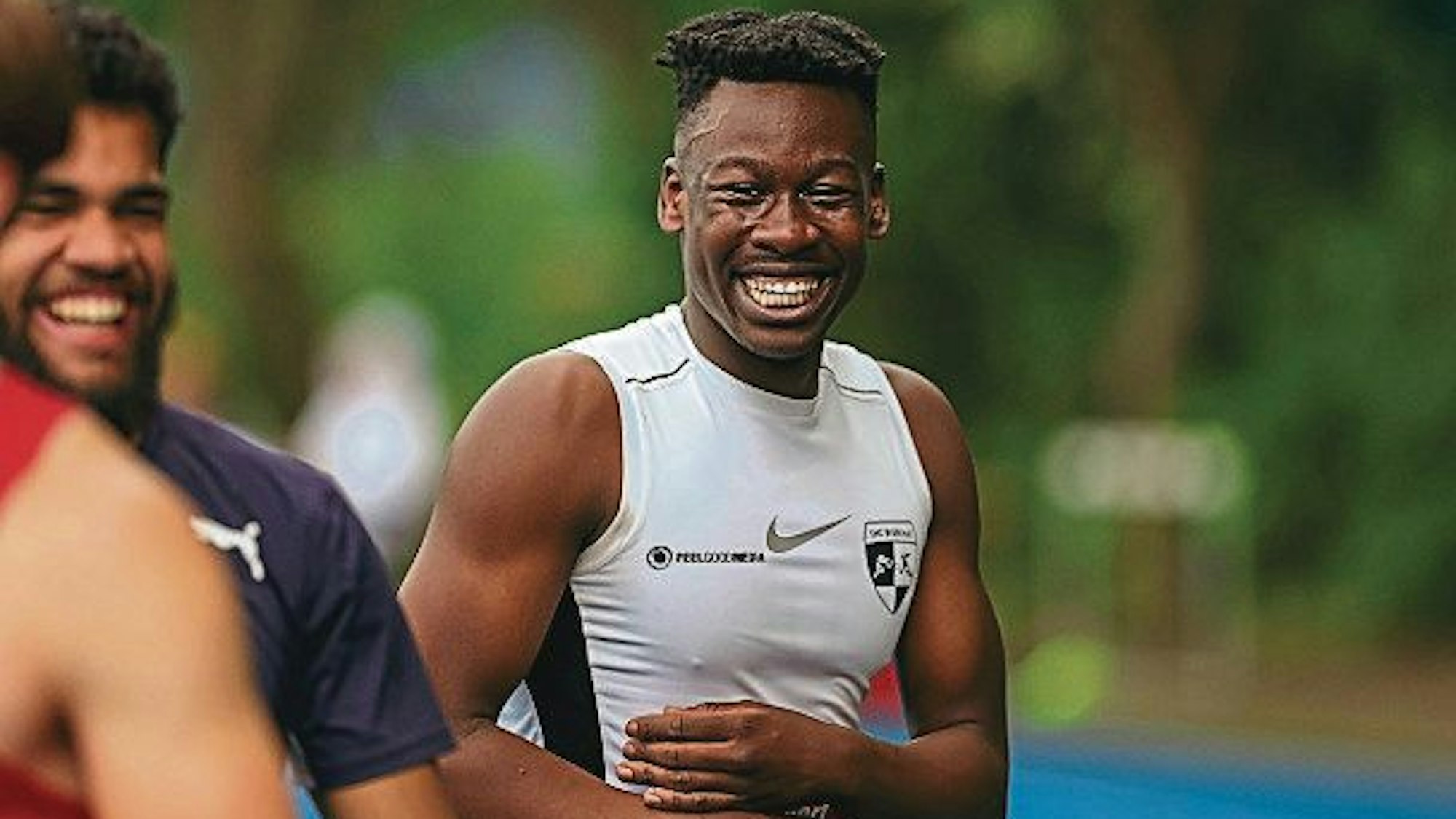 Strahlender Sieger: Beim Sportfest in Köln freute sich Chidiera Onuoha vom THC Brühl im vorigen Mai über seine Zeit von 10,50 Sekunden über 100 Meter.