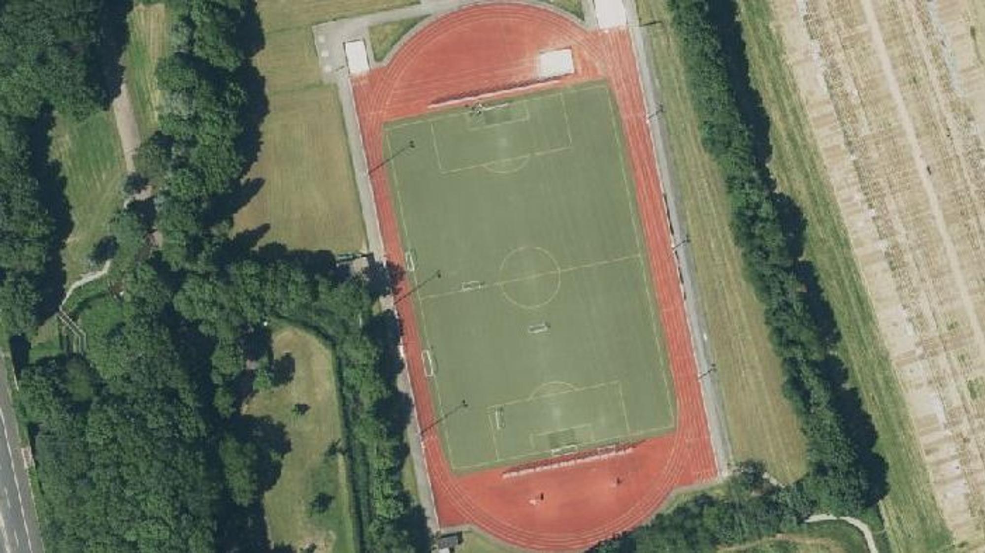 Luftbild der Sportanlage Burgwiesenstraße