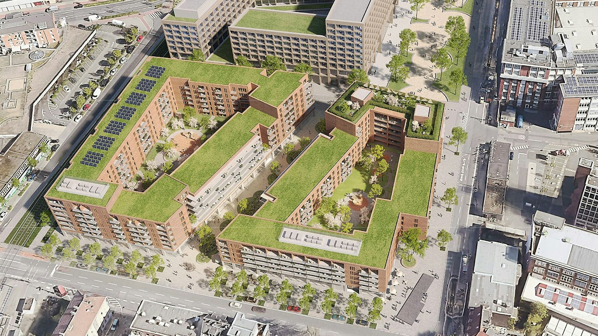 Visualisierung des geplanten Wohn- und Geschäftshauses, das die Gentes-Gruppe an der Schanzenstraße 1 in Mülheim bauen will.