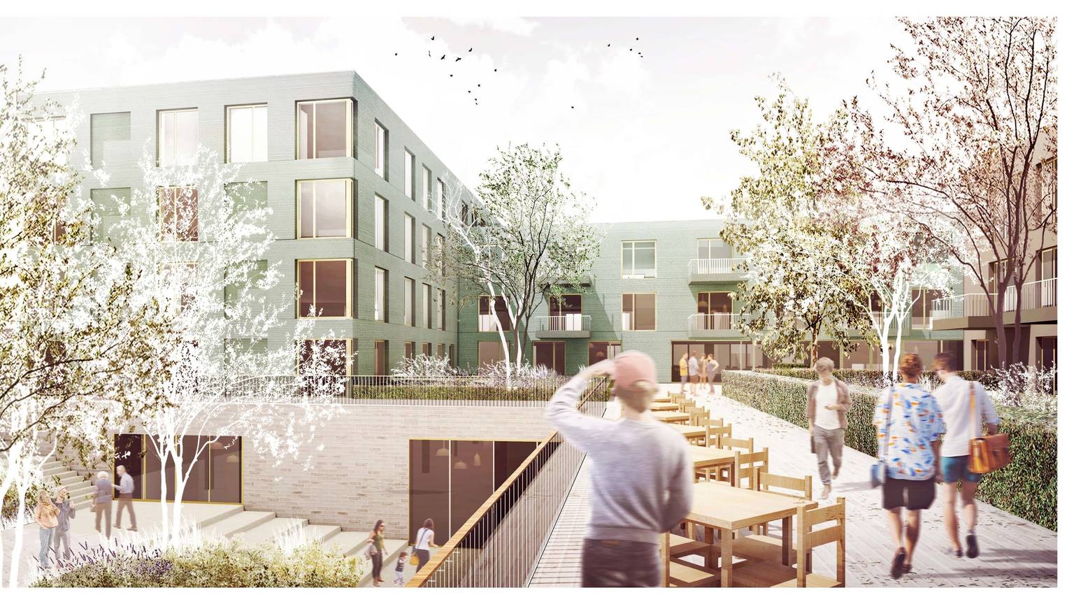 Meckenheim Marktplatz Visualisierung des Büros Feddersen Architekten.