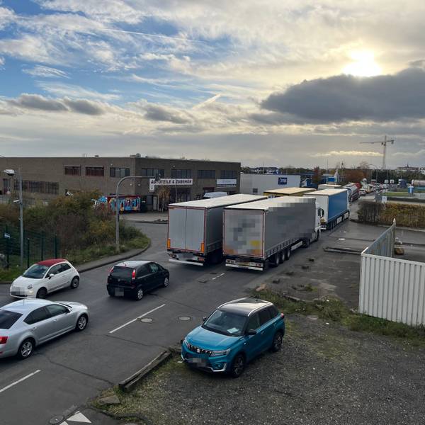 Lkw parken mit und entgegen der Fahrtrichtung – auf Fuß- und Radwegen und im absoluten Halteverbot.