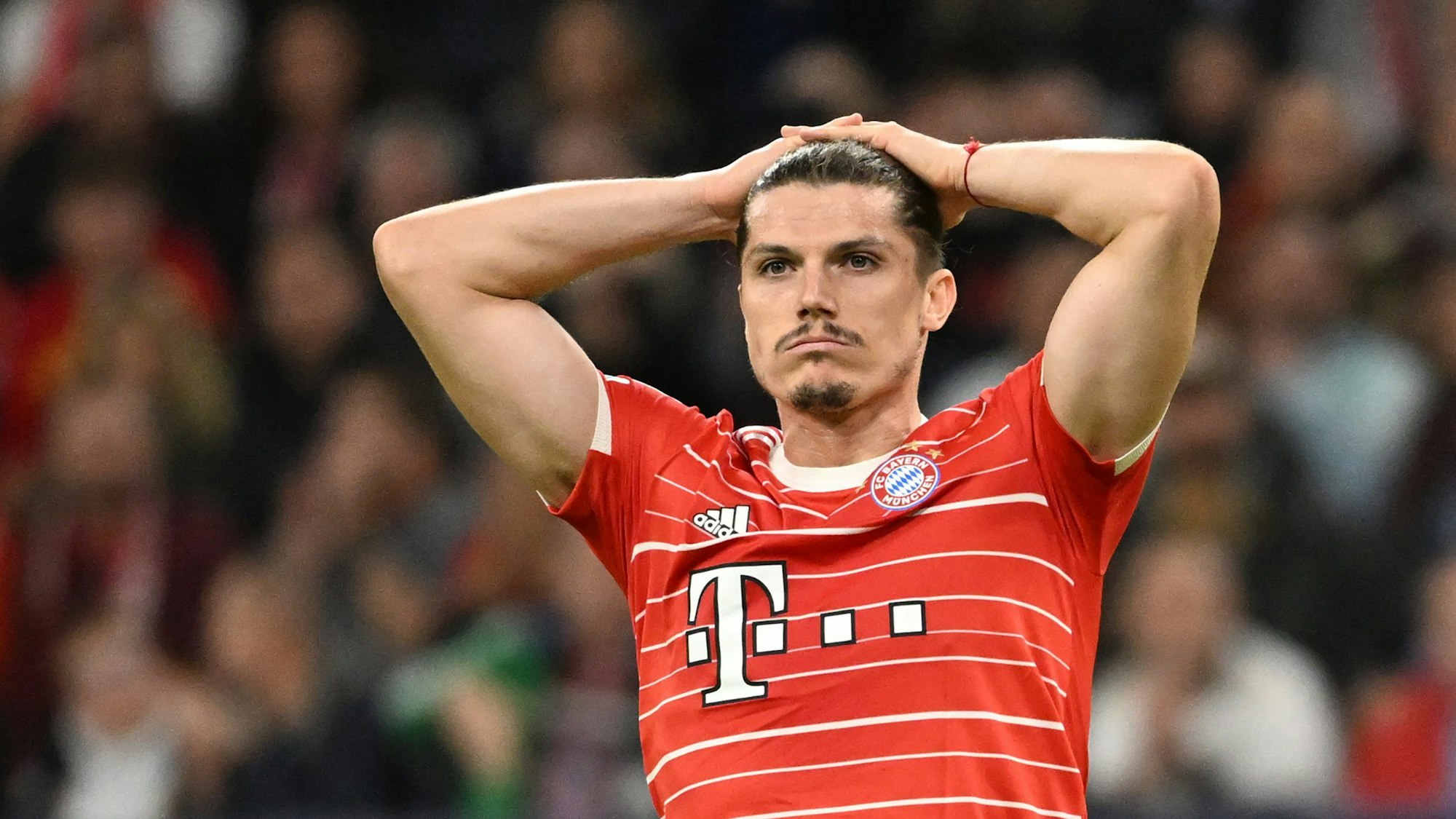 Marcel Sabitzer im Trikot vom FC Bayern.(November, 2022)