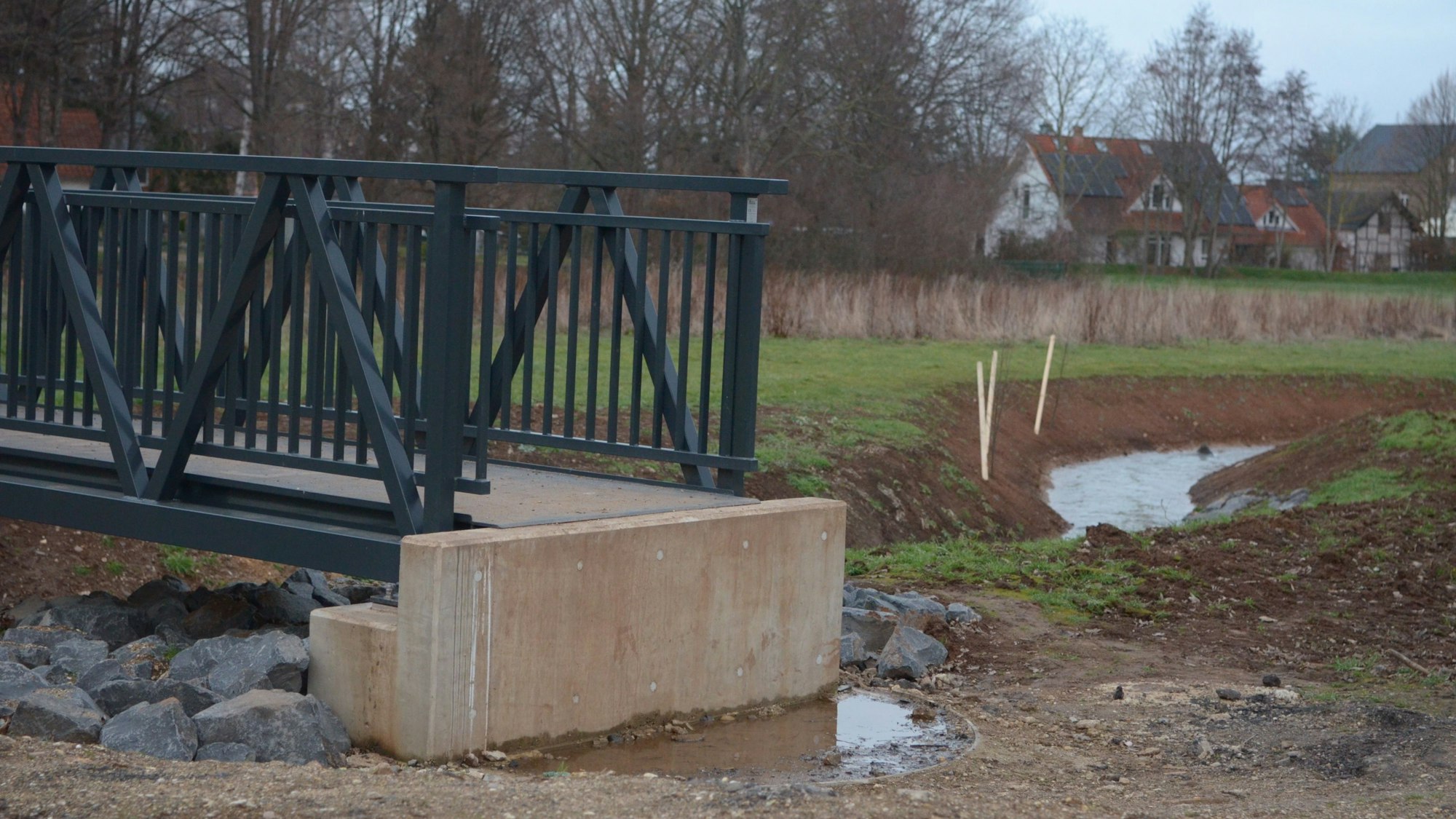 Die Baustelle an der Veybachbrücke.