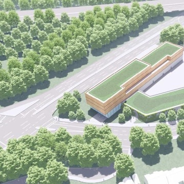 Das Foto zeigt die neue Feuer- und Rettungswache Süd im Modell.