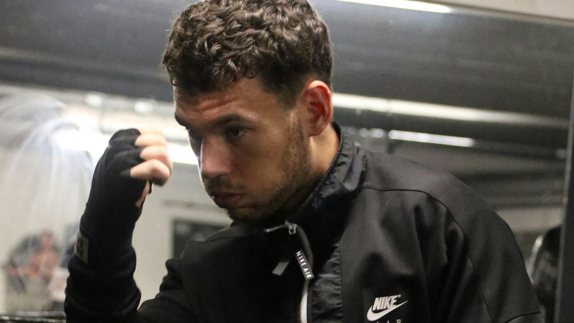 Boxer Simon Krebs beim Training.