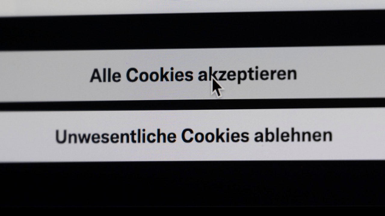 Schaltfläche zum Akzeptieren von Cookies auf einer Website.