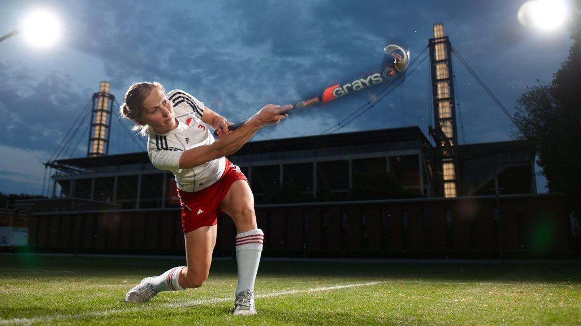Das Foto zeigt die Hockeyolympiasiegerin Marion Rodewald. Sie stammt aus Frechen.