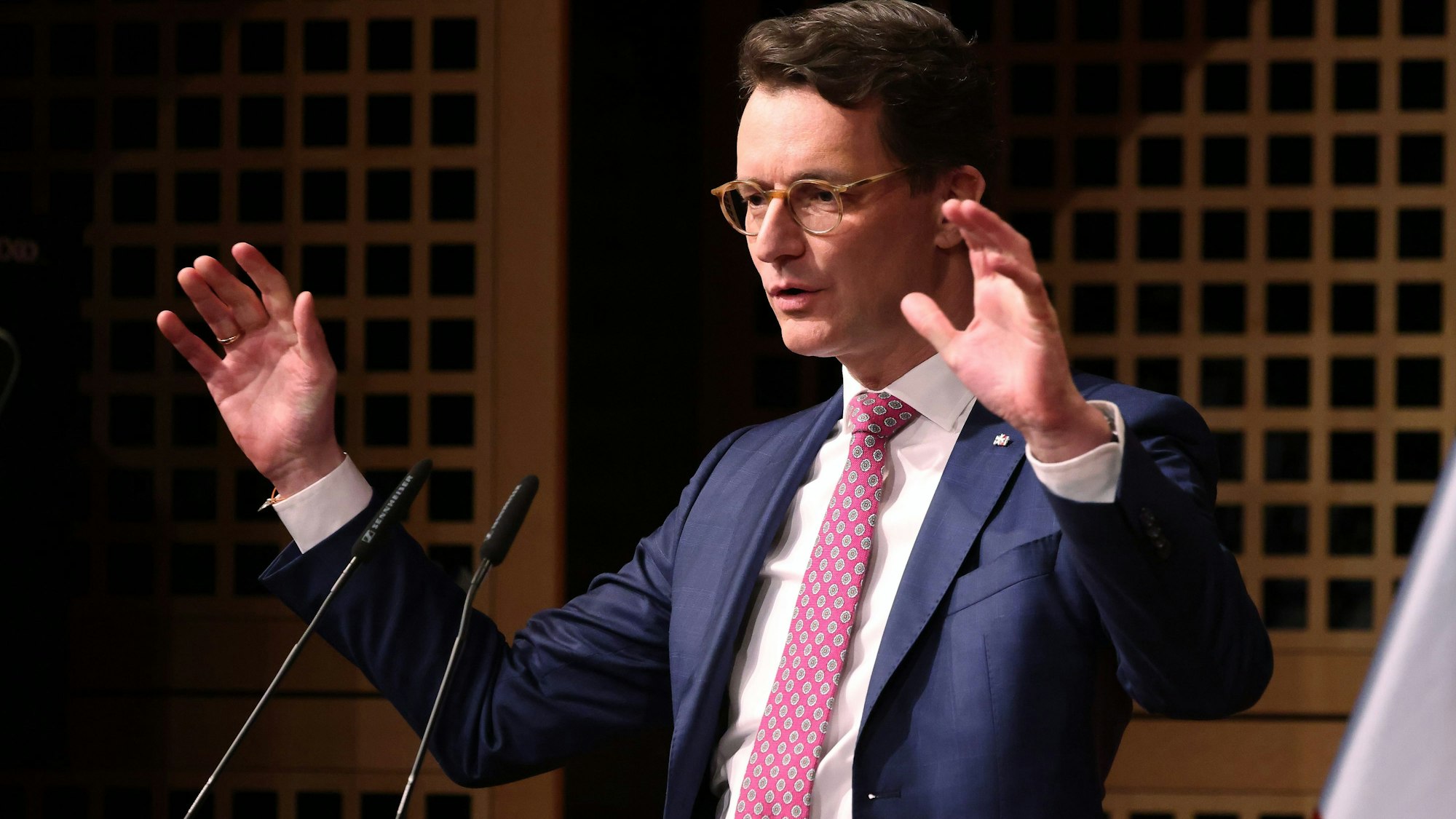 Der nordrhein-westfälische Ministerpräsident Hendrik Wüst (CDU) spricht beim CDU Neujahrsempfang in Düsseldorf.