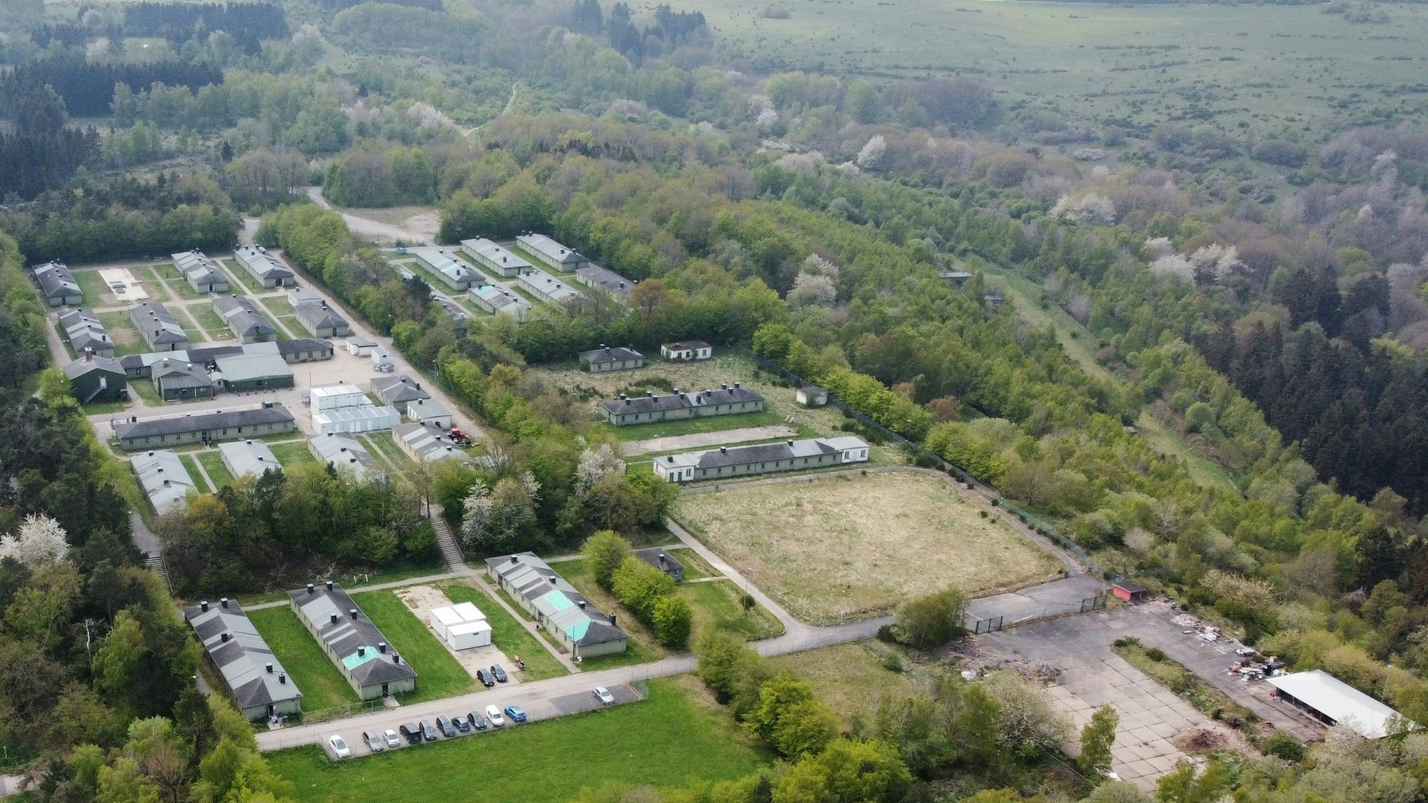 Luftaufnahmen Vogelsang Flüchtlingsunterkunft Schelde.