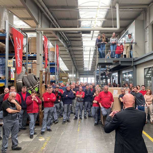 Betriebsversammlung bei Danfoss in Lohmar.