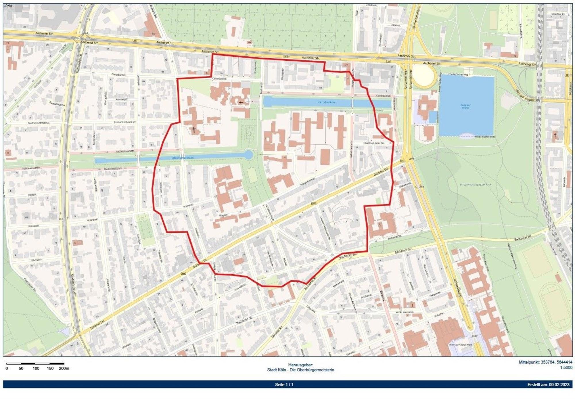 Der Evakuierungsbereich Gronewaldstraße.