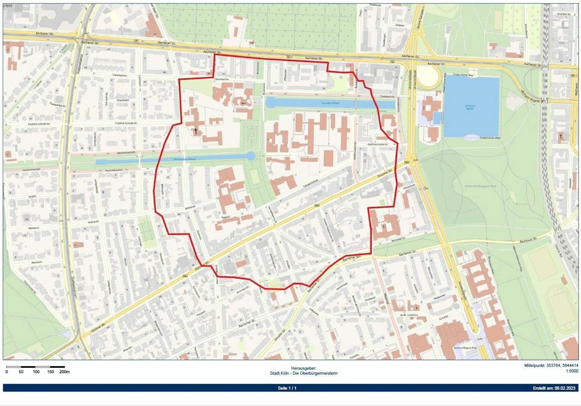 Der Evakuierungsbereich Gronewaldstraße.