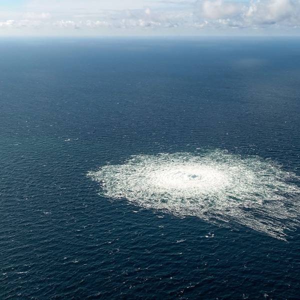 Das Bild zeigt das Gasleck an der Nord Stream 2-Gaspipeline.