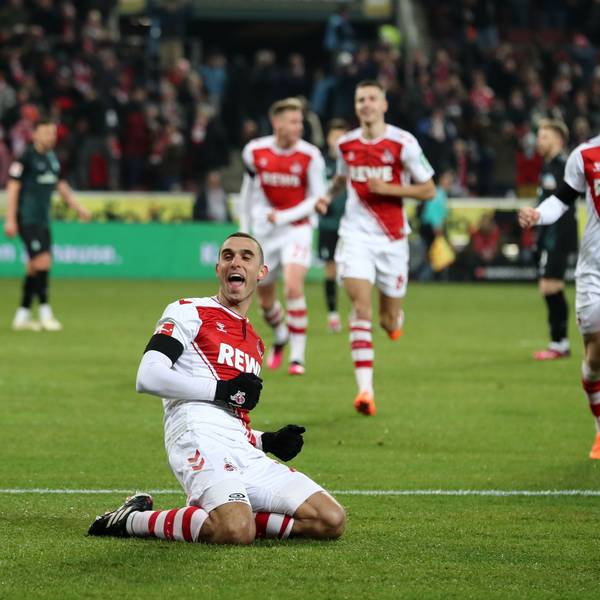 1.FC Köln vs. Werder Bremen, 16. Spieltag, 21.01.2023, 18.30 Uhr, Jubel nach dem Tor zum 6:1 durch Ellyes Skhiri (1. FC Köln), Bild: Herbert Bucco