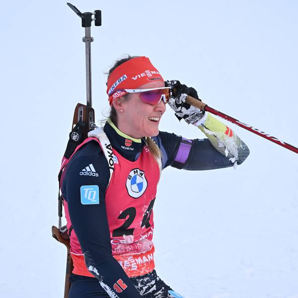 Denise Herrmann-Wick aus Deutschland im Ziel.