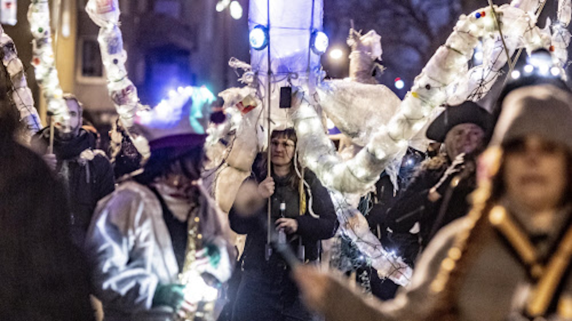 Der Geisterzug am Samstagabend in Riehl.