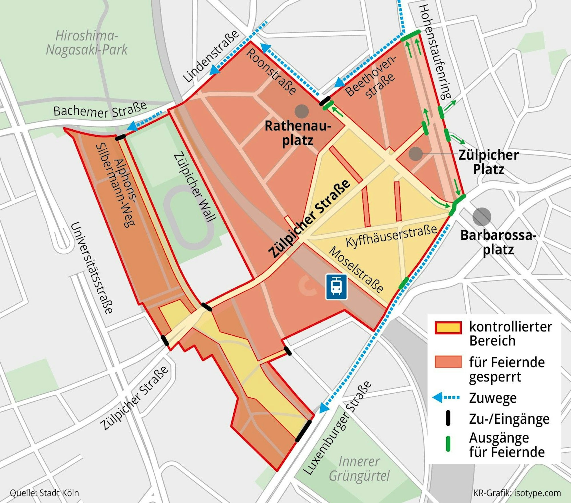 Die Karte zeigt das Sicherheitskonzept der Stadt.