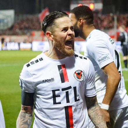 Tor fuer Koeln: Mike Wunderlich Koeln 8, Viktoria Koeln vs. Rot-Weiss Essen, 3. Fussball-Bundesliga, Fussball, 22. Spieltag, 13.02.2023, DFL REGULATIONS PROHIBIT ANY USE OF PHOTOGRAPHS AS IMAGE SEQUENCES AND/OR QUASI-VIDEO, Viktoria Koeln vs. Rot-Weiss Essen, 3. Fussball-Bundesliga, Fussball, 22. Spieltag, 13.02.2023 Koeln *** Goal for Koeln Mike Wunderlich Koeln 8 , Viktoria Koeln vs Rot Weiss Essen, 3 Football Bundesliga, Soccer, 22 Matchday, 13 02 2023, DFL REGULATES PROHIBIT ANY USE OF PHOTOGRAPHS AS IMAGE SEQUENCES AND OR QUASI VIDEO, Viktoria Koeln vs Rot Weiss Essen, 3 Football Bundesliga, Soccer, 22 Matchday, 13 02 2023 Koeln Copyright: xEibner-Pressefoto/JoergxNiebergax EP_JNL