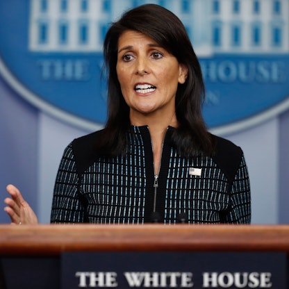 Die frühere US-amerikanische UN-Botschafterin Nikki Haley (Republikanerin)