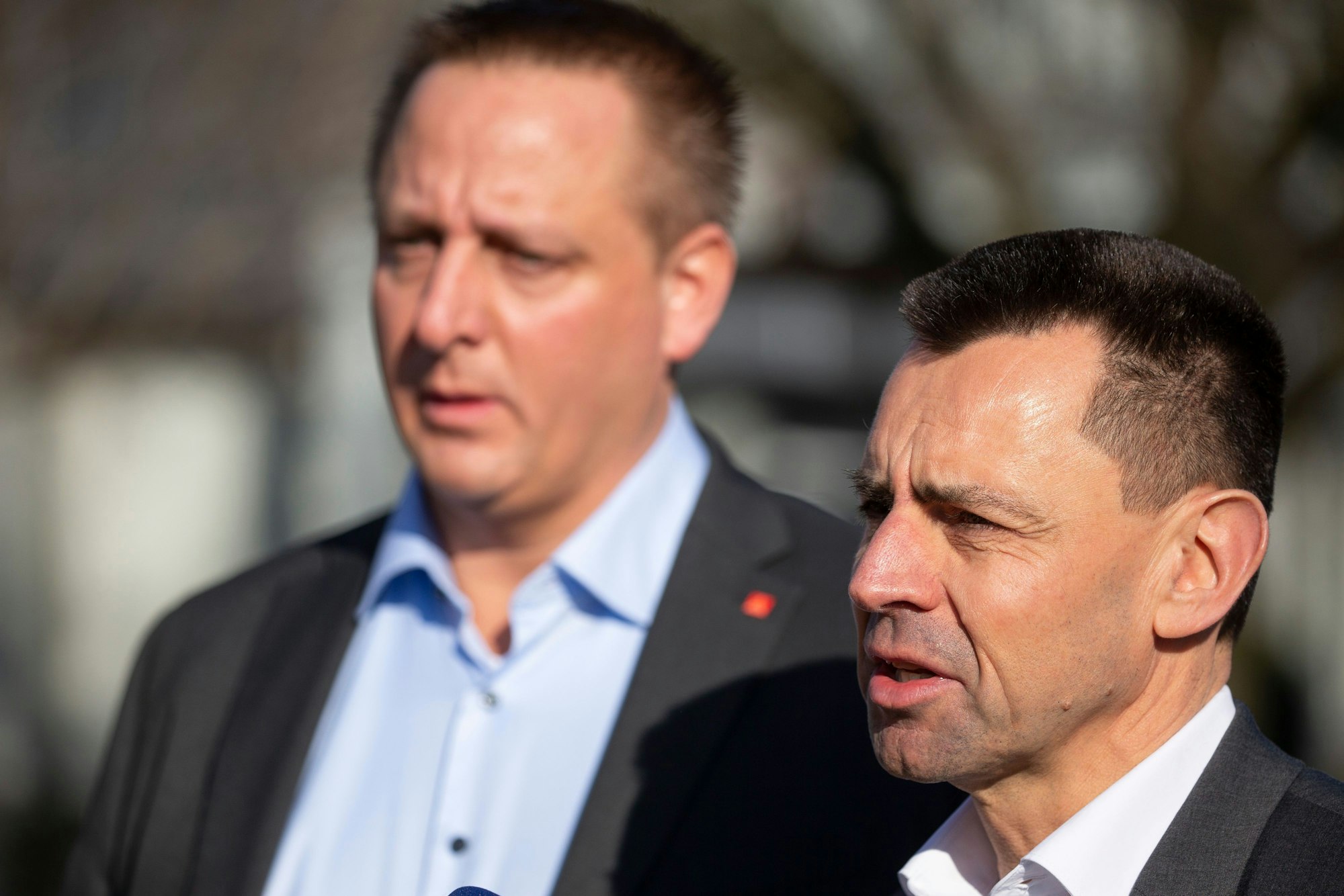 Ford-Deutschland-Chef Martin Sander und Benjamin Gruschka, Gesamtbetriebsratsvorsitzender der Ford-Werke