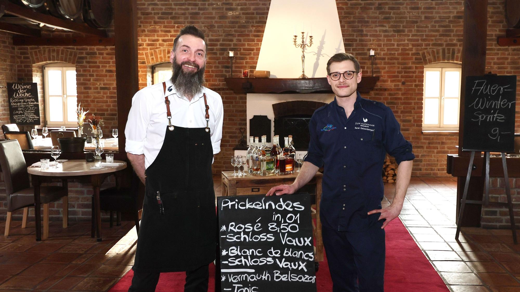 Restaurantleiter Stefan Specht und Inhaber und Küchenchef Rene Katzenberger im Restaurant Auerhahn.