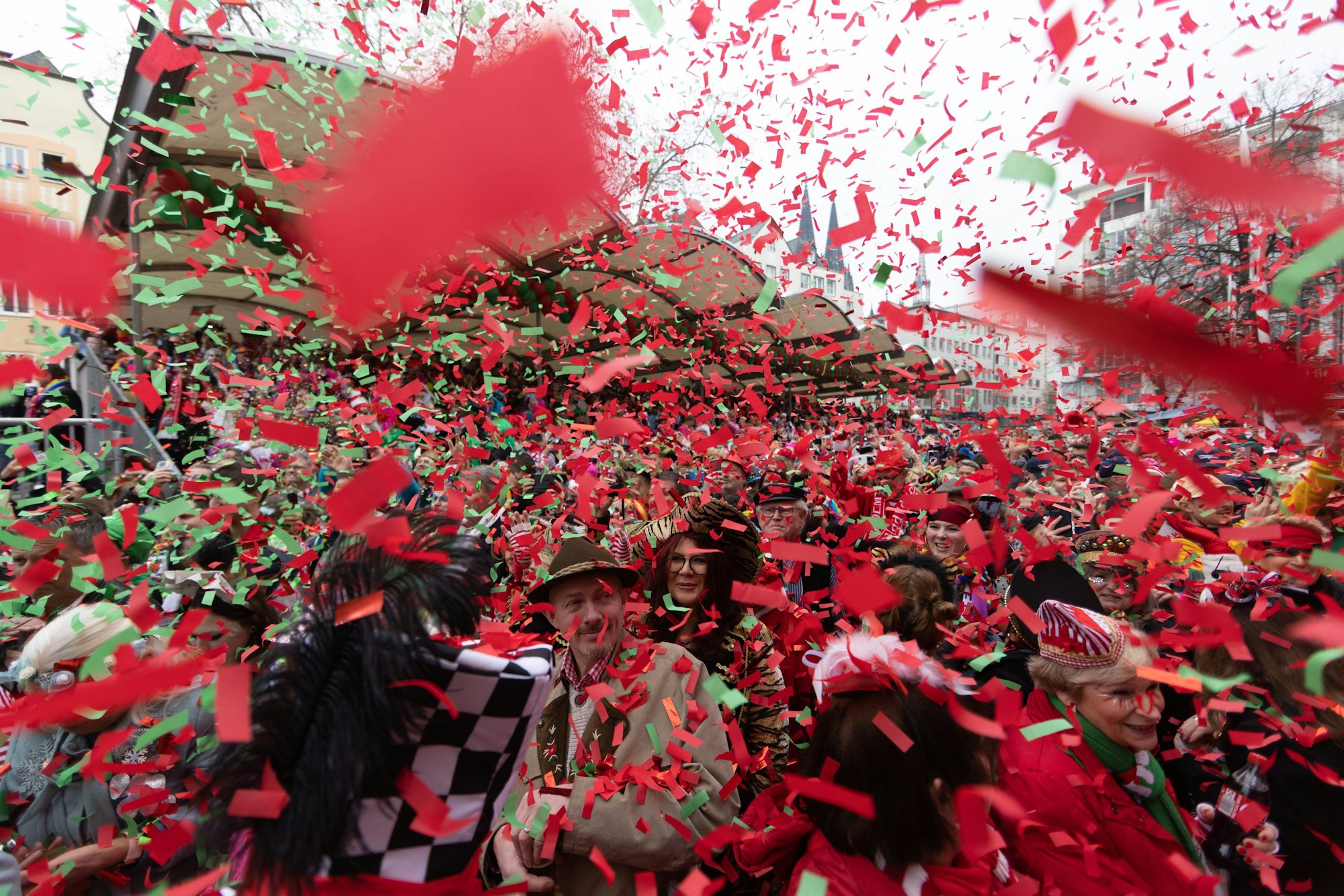 Der Auftakt am Alter Markt war ausgelassen und voller guter Laune.