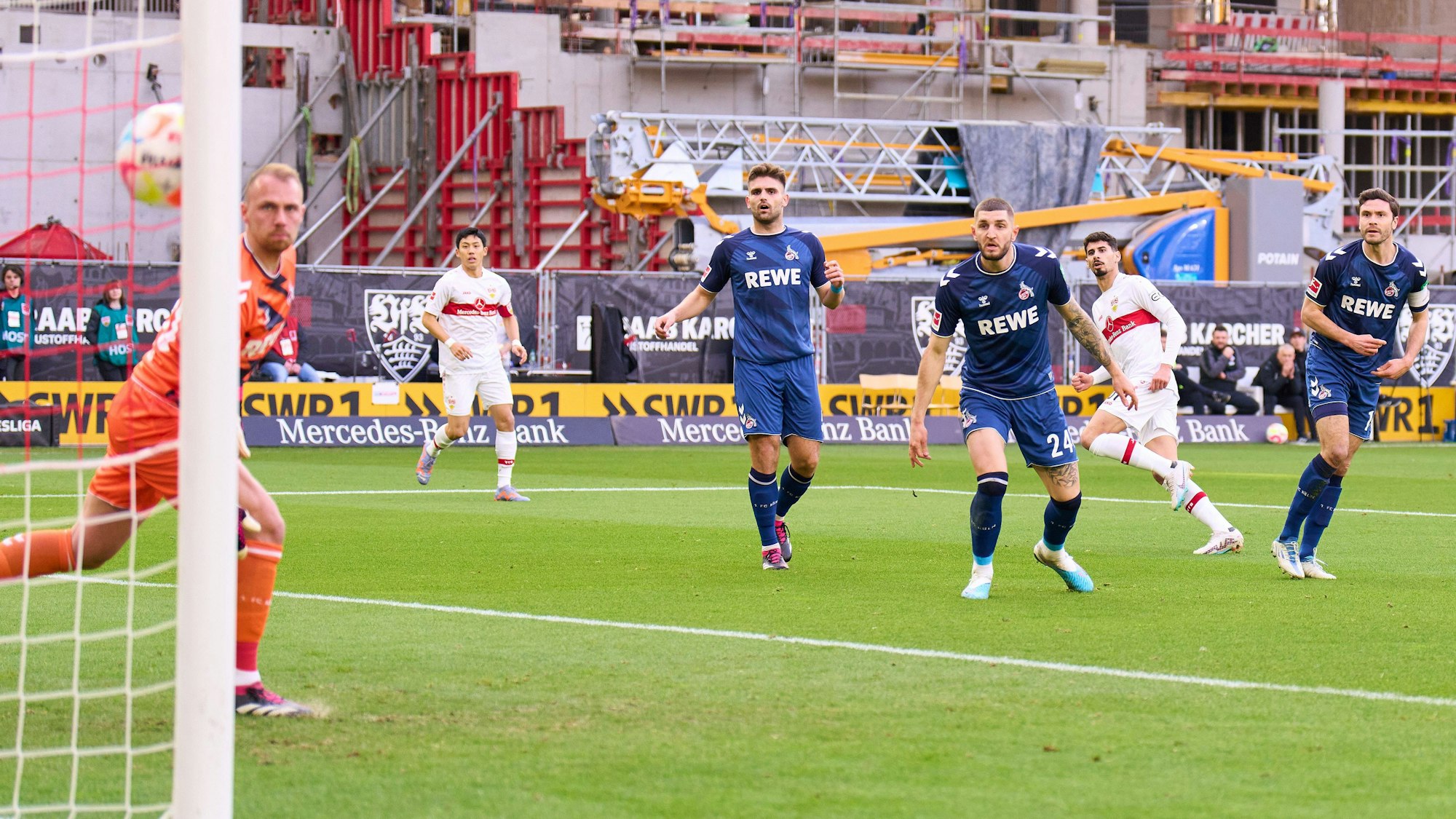 Gil Bastiao Dias, VFB 31 scores, shoots goal , Tor, Treffer, Torschuss, 1-0 in the match VFB STUTTGART - 1.FC KÖLN 1.German Football League on Feb 18, 2023 in Stuttgart, Germany. Season 2022/2023, matchday 21, 1.Bundesliga, 21.Spieltag