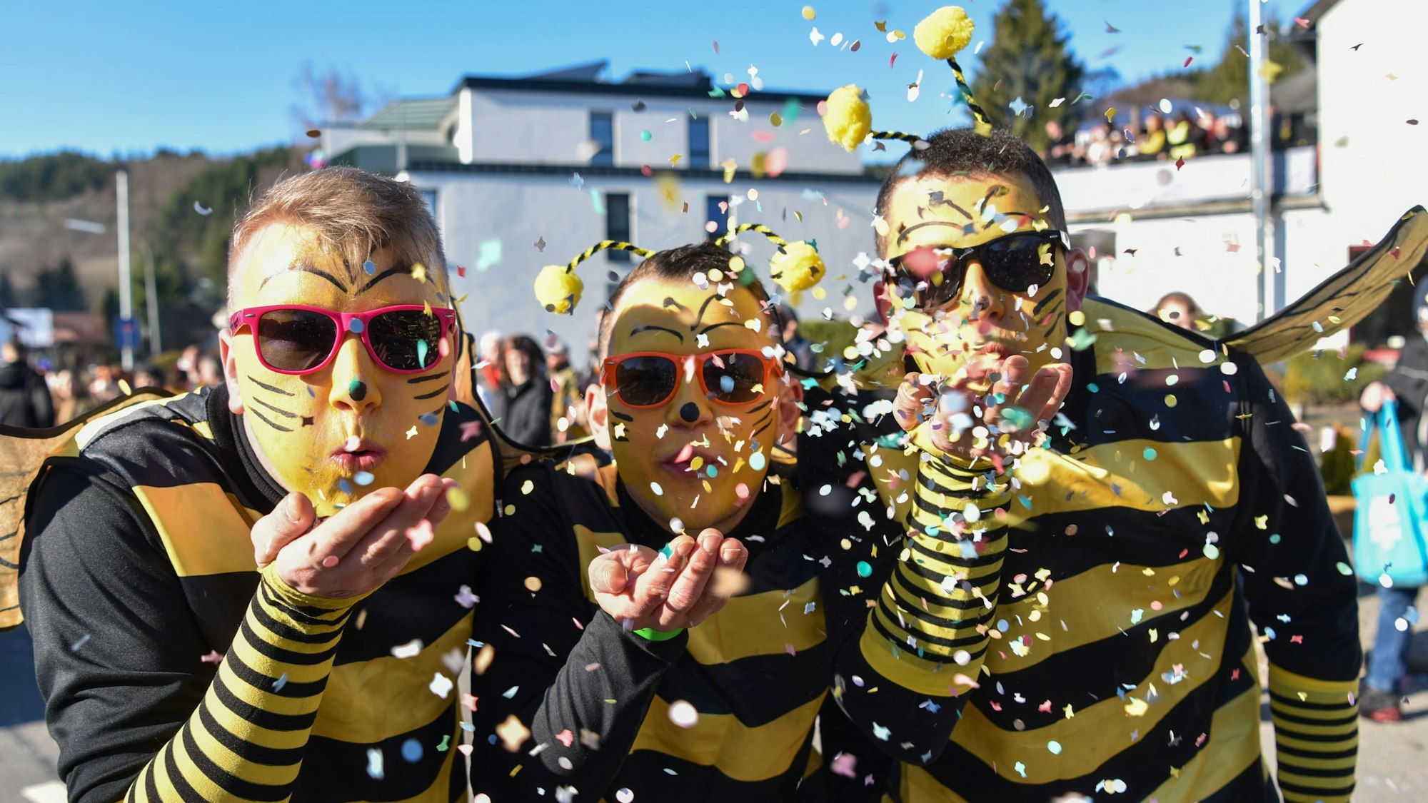 Selbstbewusst zeigte sich in diesem Jahr der Junggesellenverein Hellenthal als stechende Bienchen im Zoch.