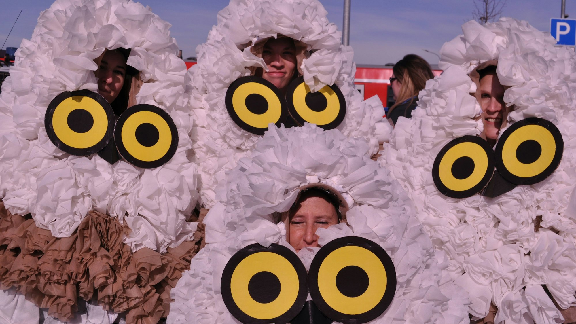 Kuckuck? Nee, Eulen! machte die Freundesgruppe im Rosenmontagszug von Odendorf klar