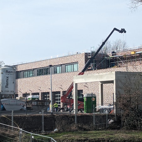 Die Baustelle an der Feuerwache Hermülheim.