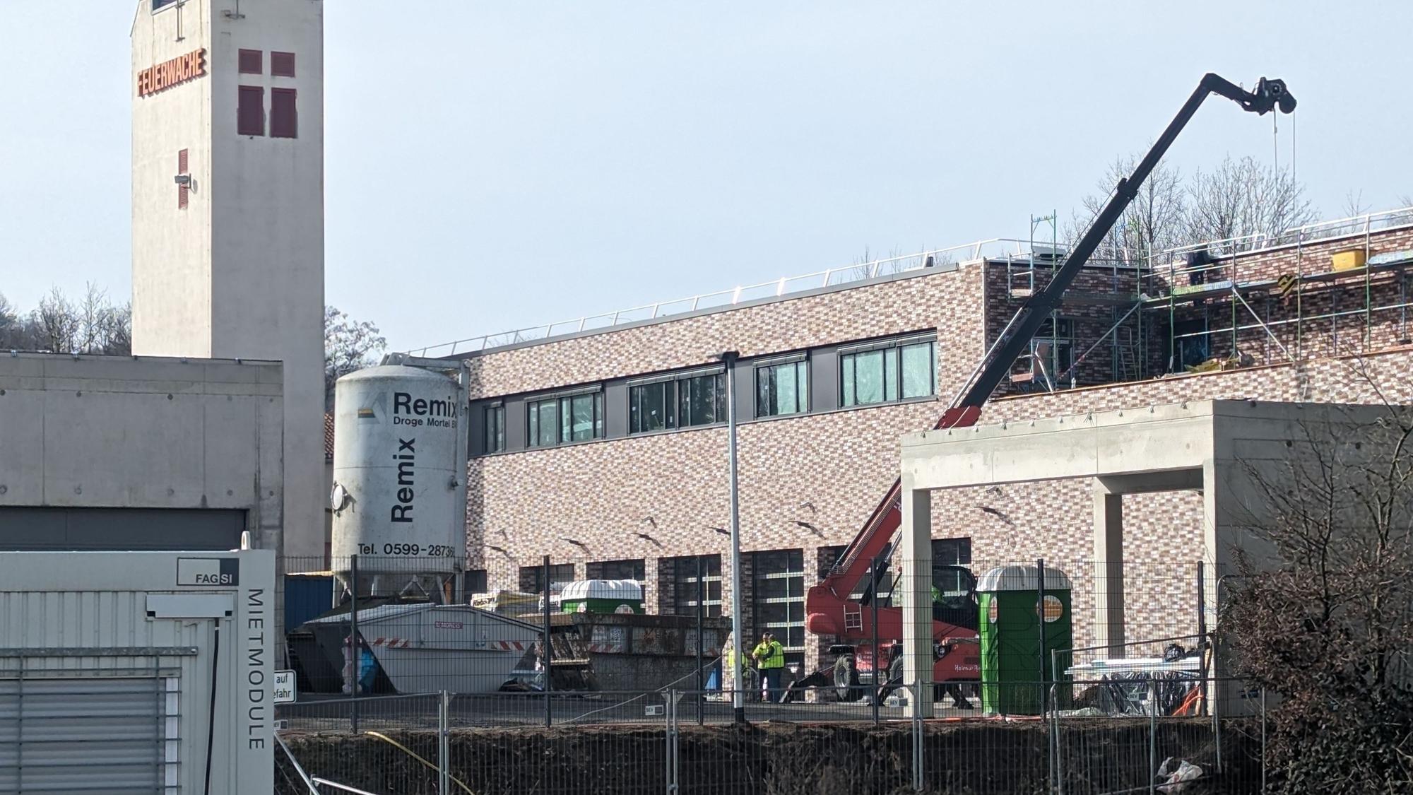 Die Baustelle an der Feuerwache Hermülheim.