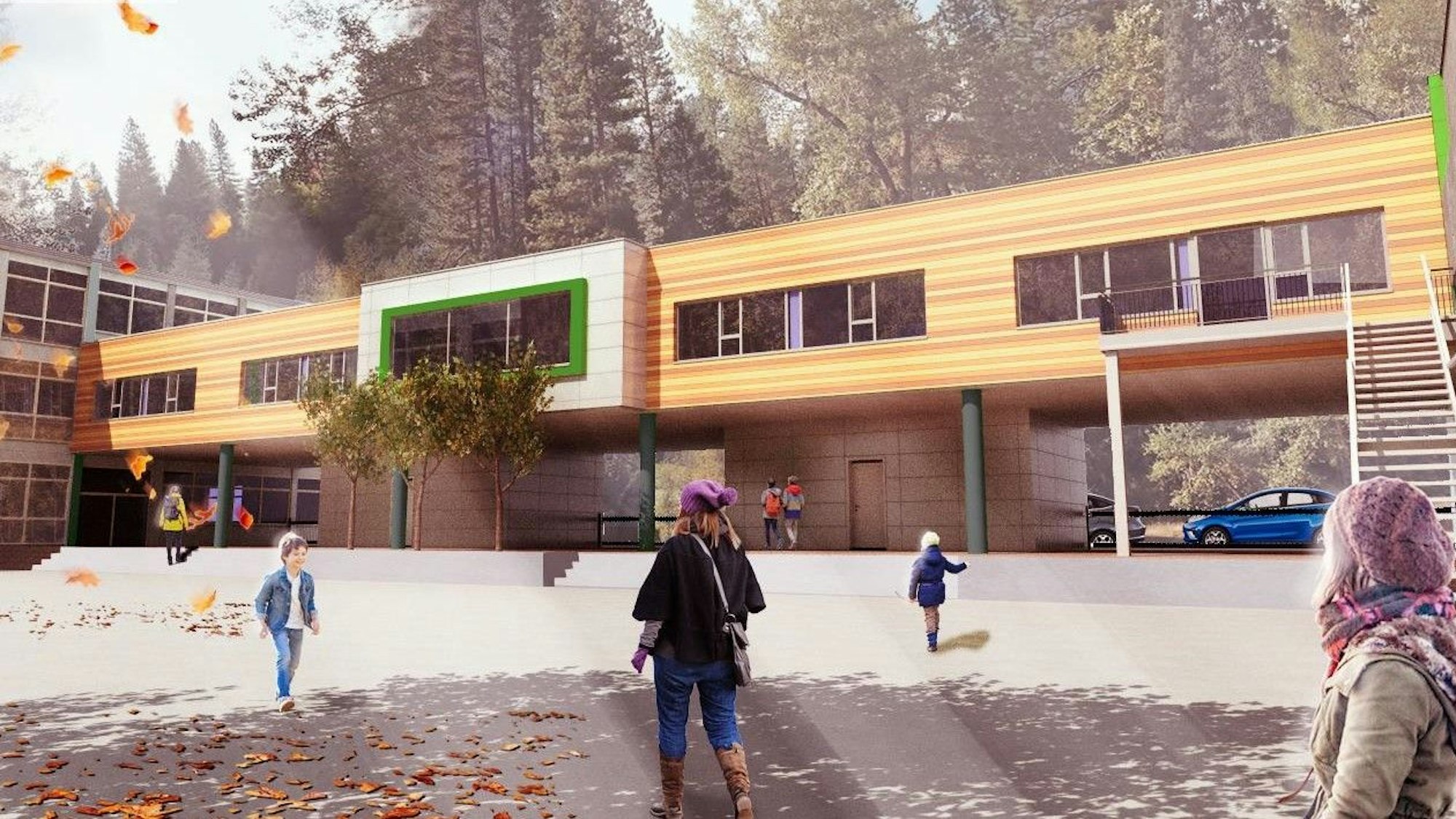 Die Animation zeigt die vorgesehene Aufstockung der Grundschule in Schleiden.