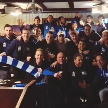 Jubel bei Blau-Weiss Köln nach dem Sieg im Vietelfinale des FVM-Pokals