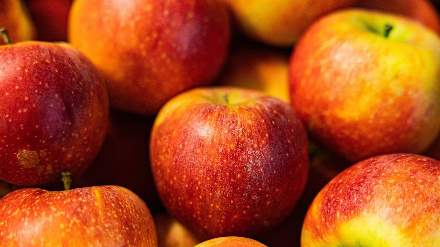 Frische Äpfel mit roten Bäckchen