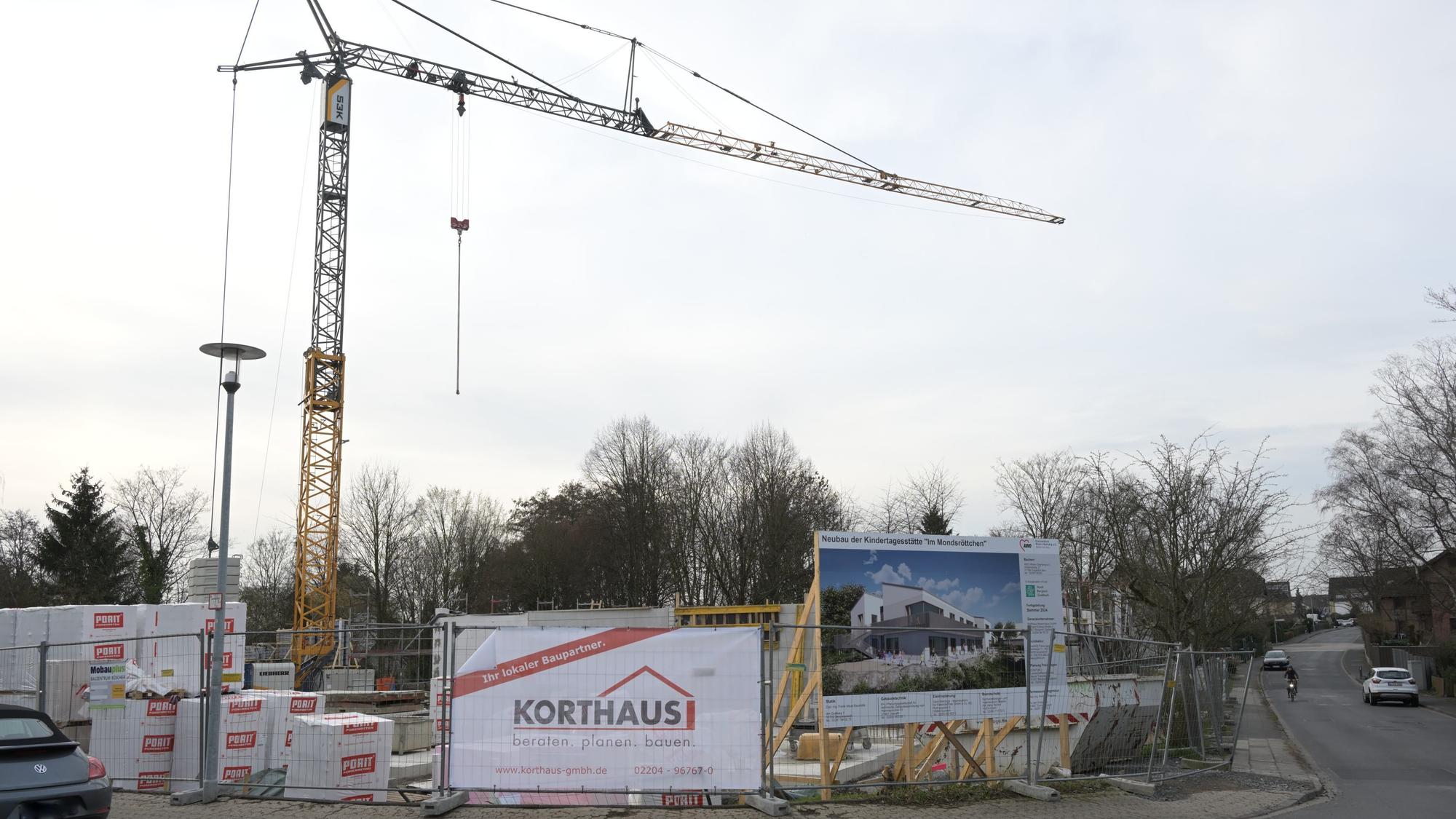 Auf dem Foto ist die Baustelle der neuen Awo-Kita am Mondsröttchen/Reiser zu sehen.
