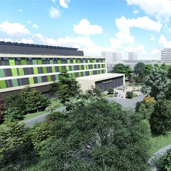 Eine Visualisierung, wie das Klinikgebäude aussehen könnte.