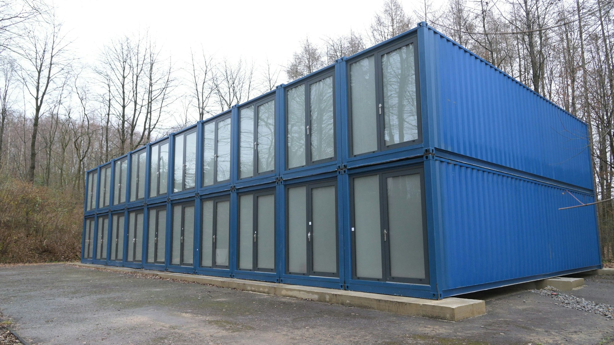 Ein Container für Geflüchtete in Odenthal.