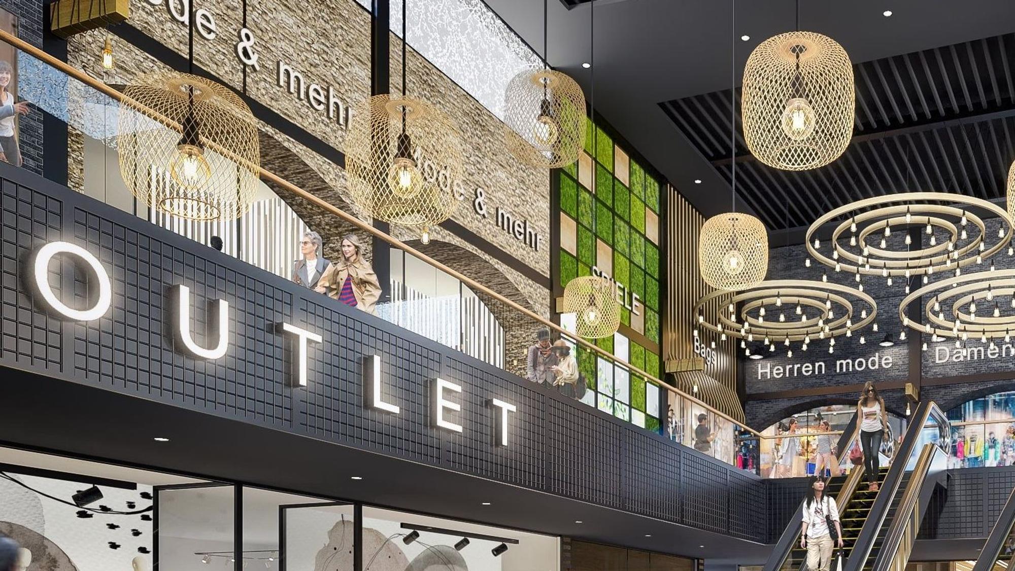 Eine Visualisierung des geplanten Outlets im Huma.