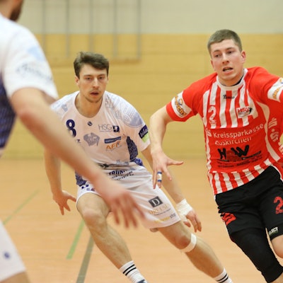 Musste oft ins Eins-gegen-Eins gegen die HSG Geislar-Oberkassel: Euskirchens Dennis Trimborn.