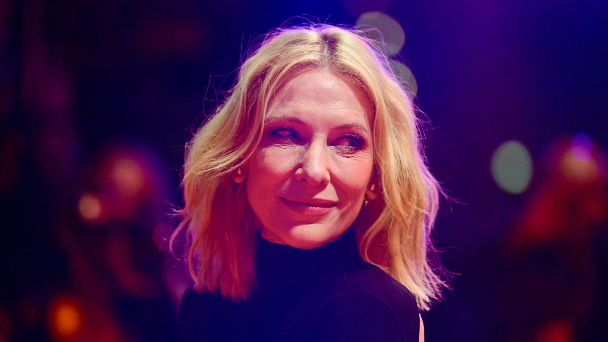 Nahaufnahme des Gesichts der Schauspielerin Cate Blanchett