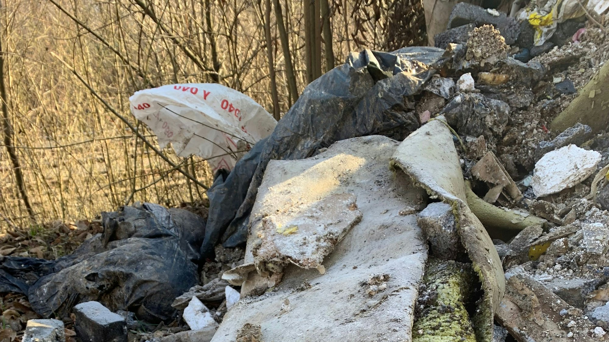 Baumaterialien auf einer „wilden Müllkippe“.