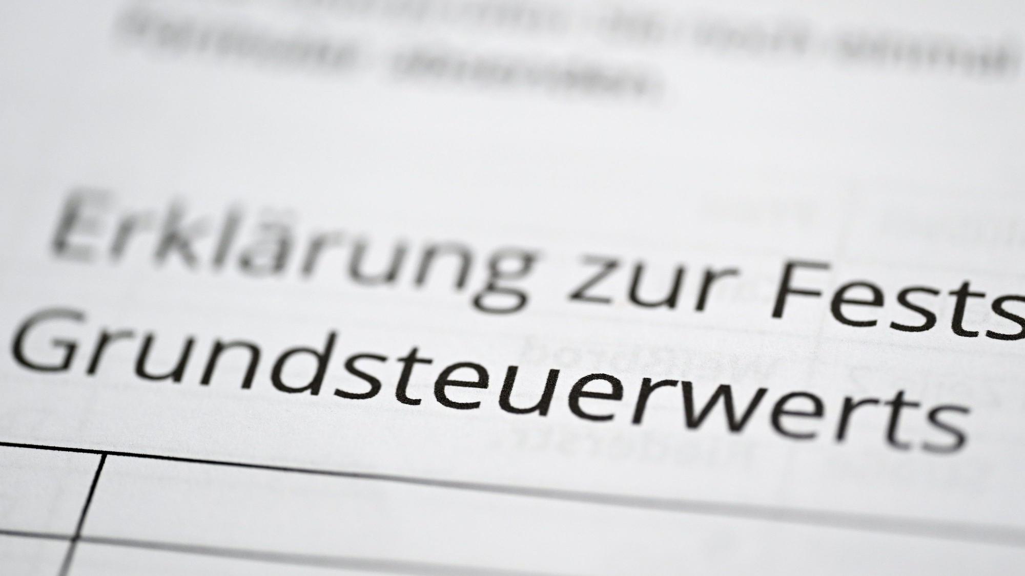 Ein Formular zur Angabe des Grundsteuerwerts für die Grundsteuer.