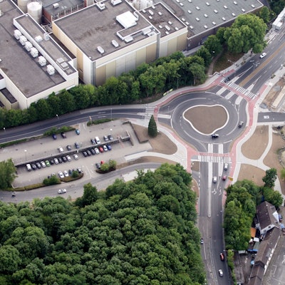 Luftbild vom Turbokreisel in Bergisch Gladbach.
