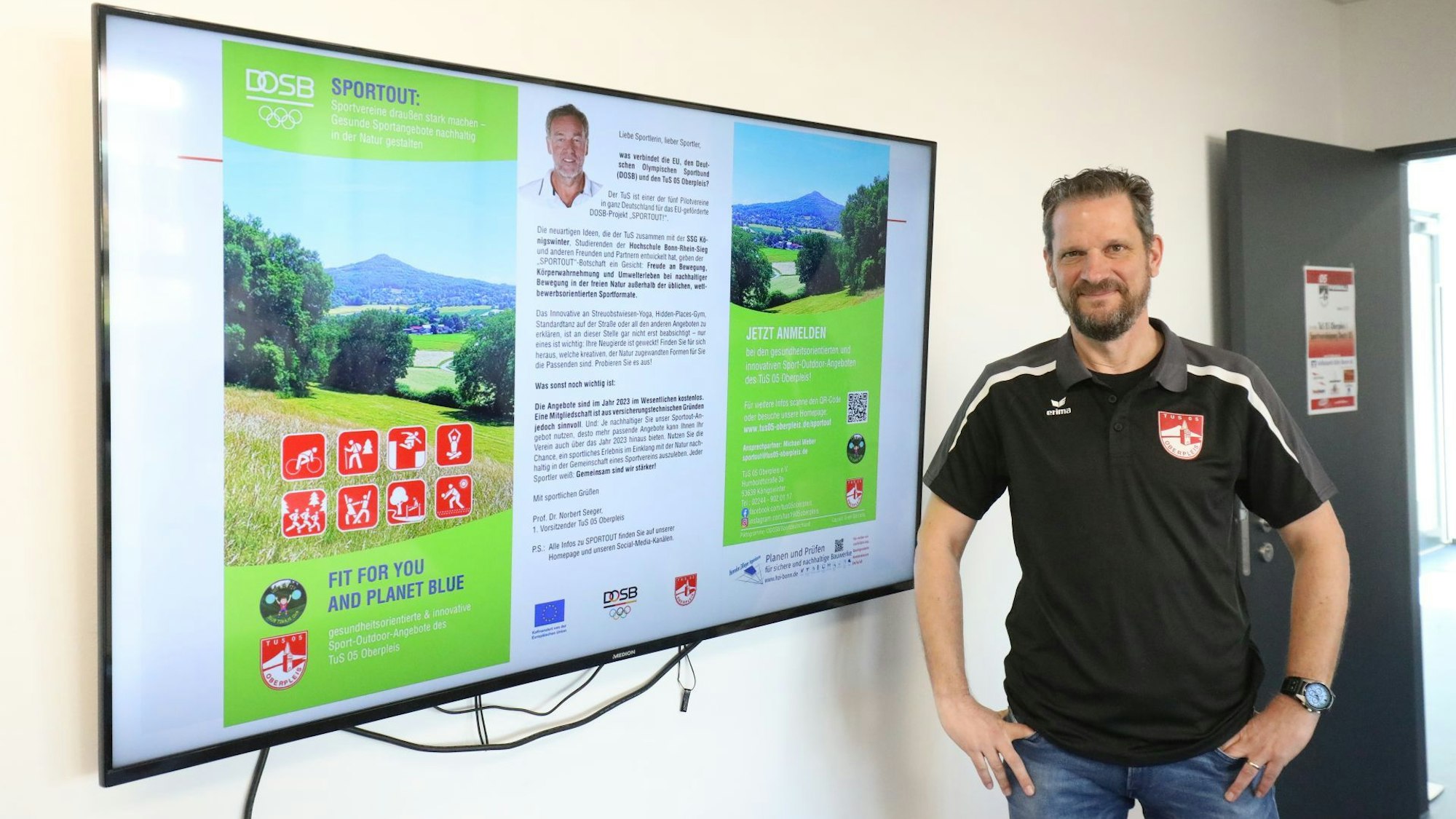 Konzept des Projekts Sportout des TuS 05 Oberpleis auf einem Bildschirm