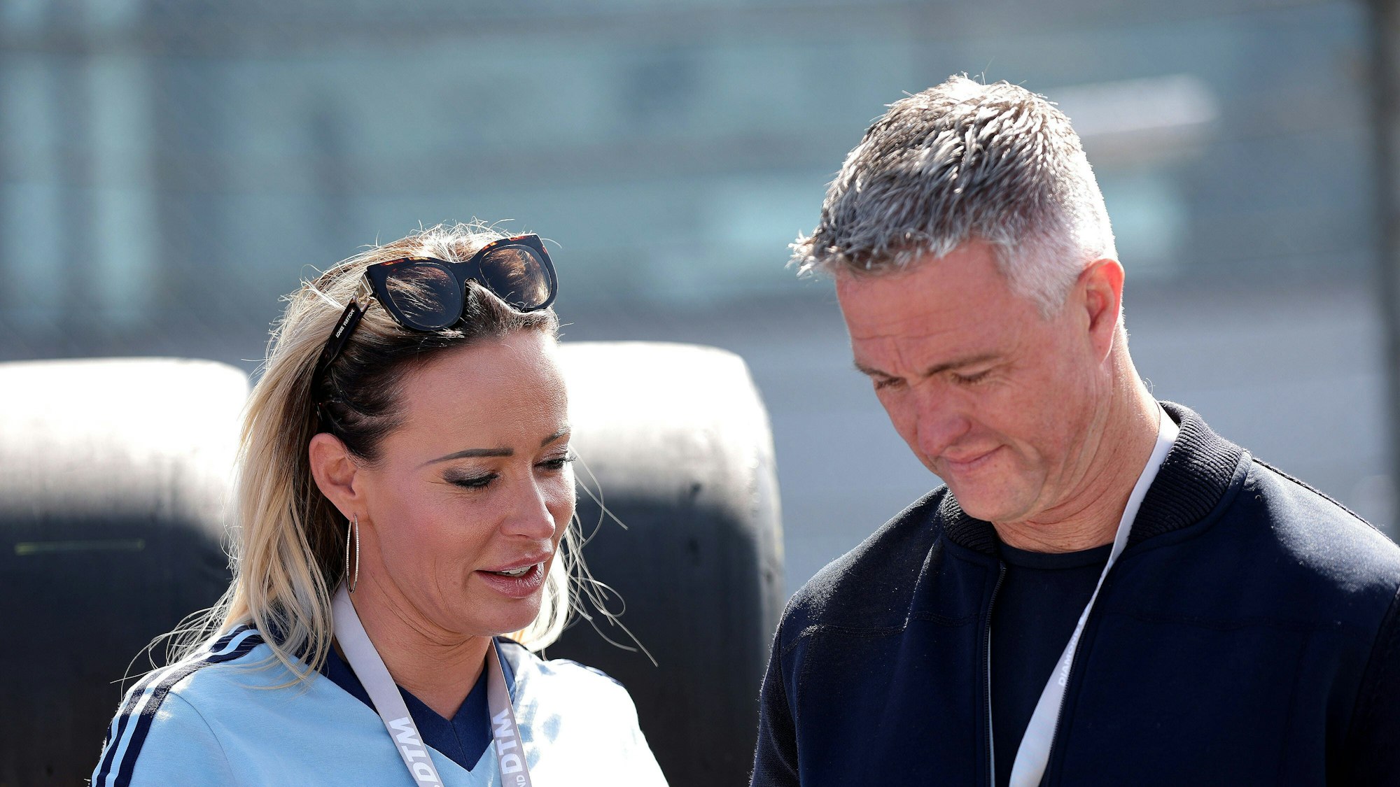 Cora Schumacher und Ralf Schumacher ehemaliger Rennfahrer beim DTM-Lauf auf dem Nürburgring. Copyright Thomas Pakusch *** Cora Schumacher and Ralf Schumacher former racing driver at the DTM race at the Nürburgring Copyright Thomas Pakusch