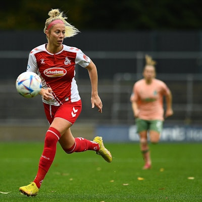 GERMANY, COLOGNE - OCTOBER 23, 2022: Sharon Beck. The match of Women Bundesliga 1.FC Koeln Frauen vs TSG 1899 Hoffenheim Frauen PUBLICATIONxNOTxINxRUS Copyright: xVITALIIxKLIUIEVx