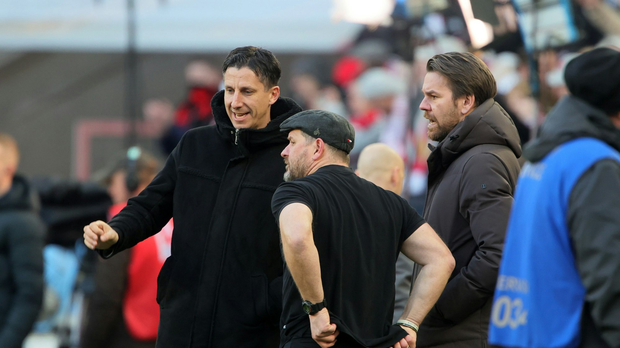 Haben den 1. FC Köln in der Bundesliga stabilisiert: (von links) Christian Keller, Steffen Baumgart, Thomas Kessler.